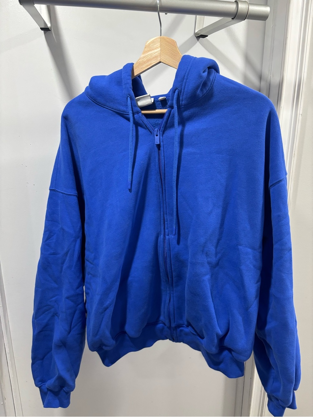 Aritzia Royal Blue Zip-Up Hoodie Sweater